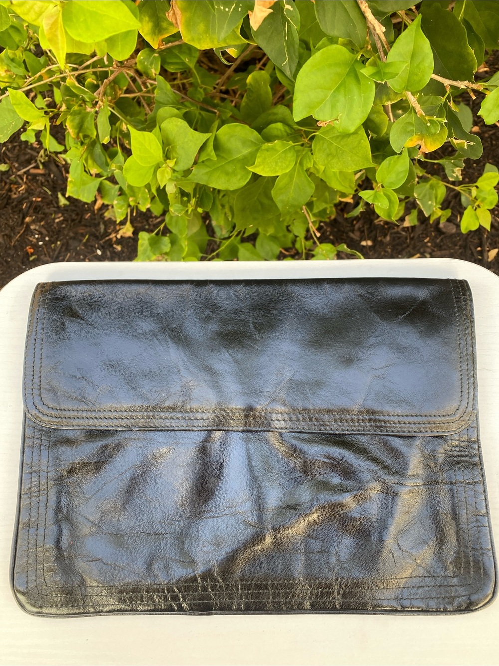 Vintage Bambergers New Jersey Black Clutch Handbag